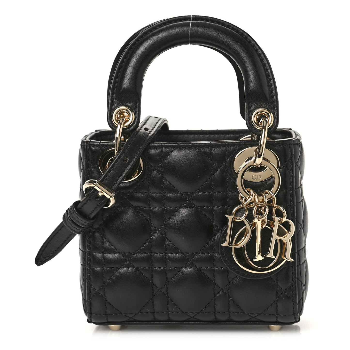Lambskin Cannage Micro Lady Dior Black