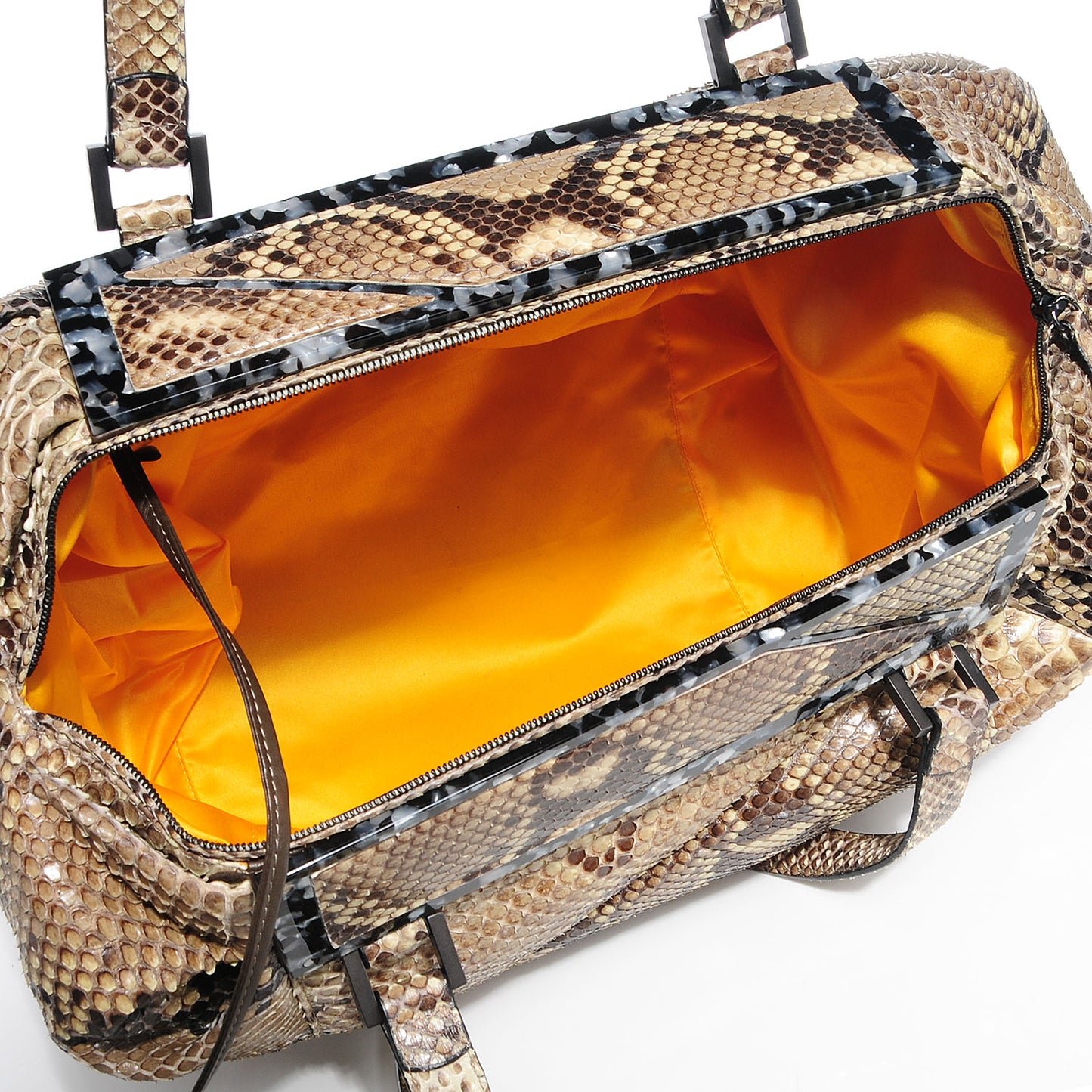 Python To You Satchel Natural Black
