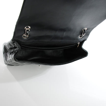 Chanel Patent Chevron Quilted Jumbo Single Flap Black 5 of 8