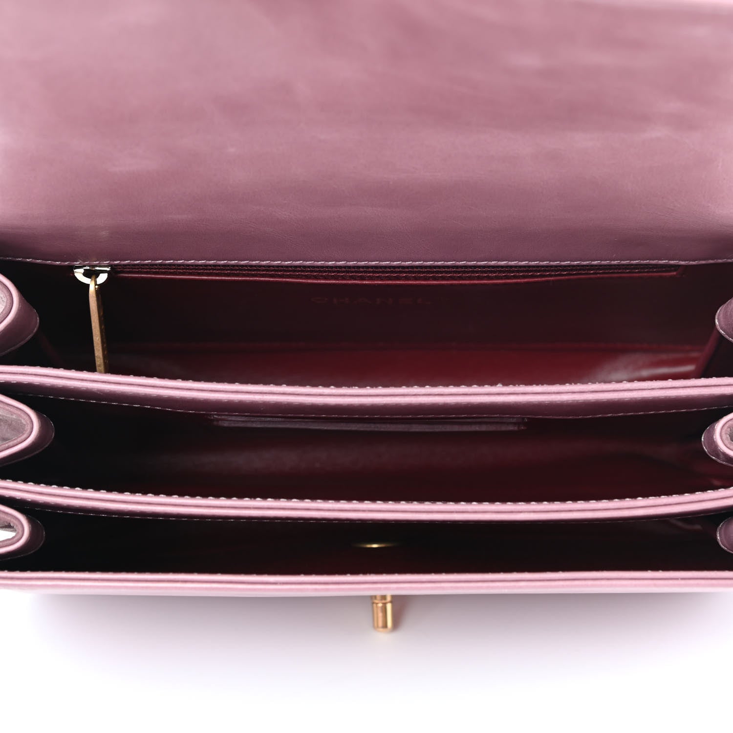 Chanel Iridescent Calfskin Quilted Small Straight Lined Flap Purple 4 of 4