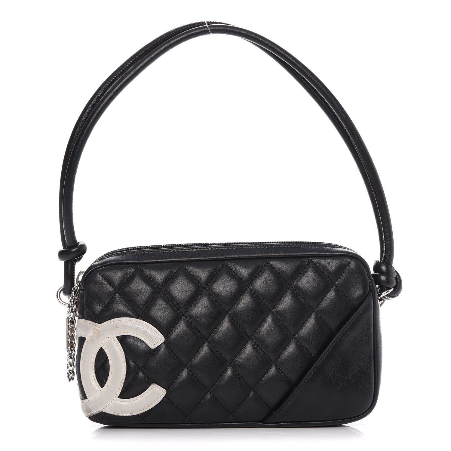 Chanel Calfskin Quilted Cambon Pochette Black White 1 of 15