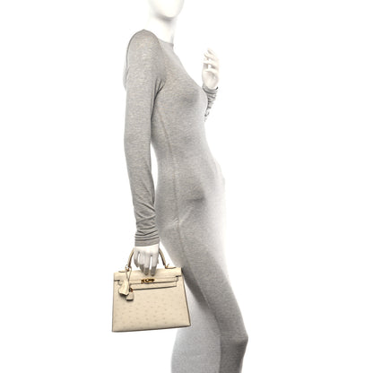 Hermes Ostrich Kelly Sellier 25 Beton 2 of 11