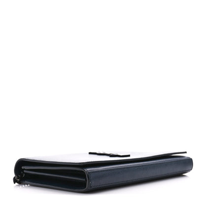 Saint Laurent Grain De Poudre Monogram Chain Wallet Marine 4 of 12