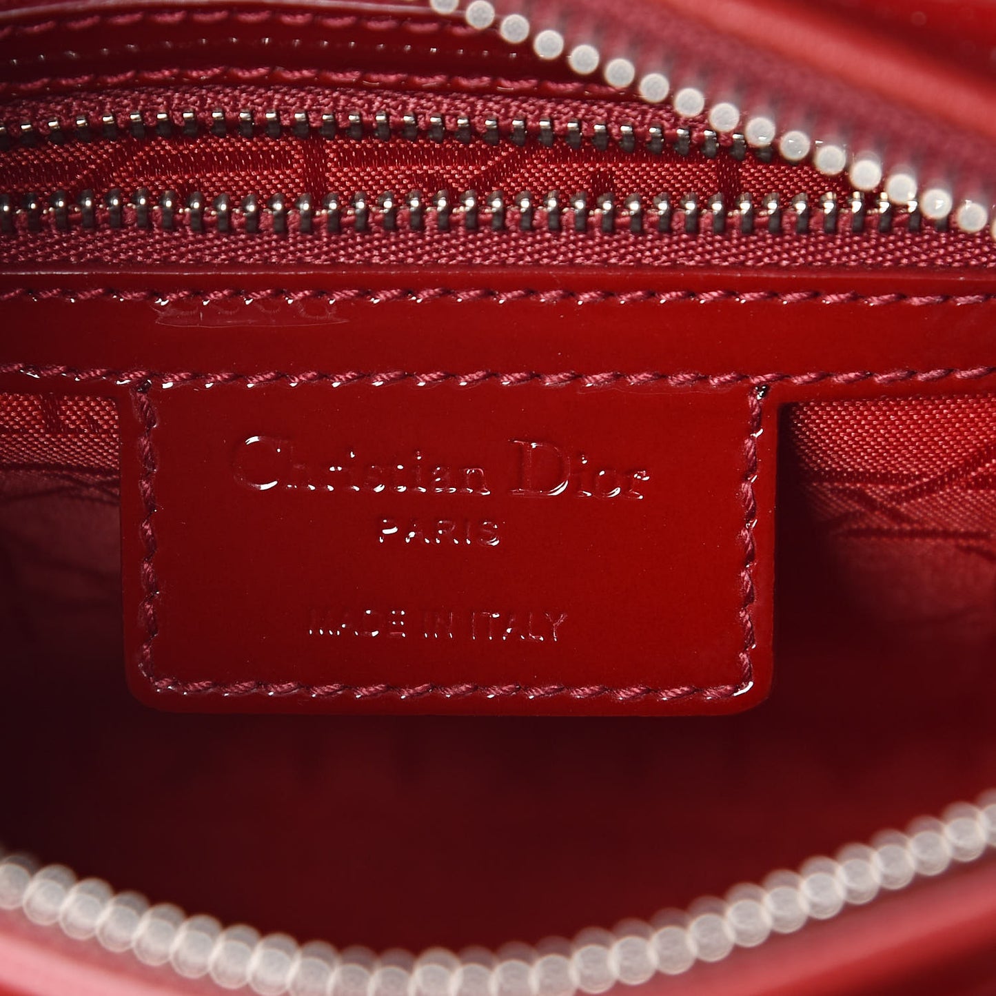 Patent Cannage Medium Lady Dior Red