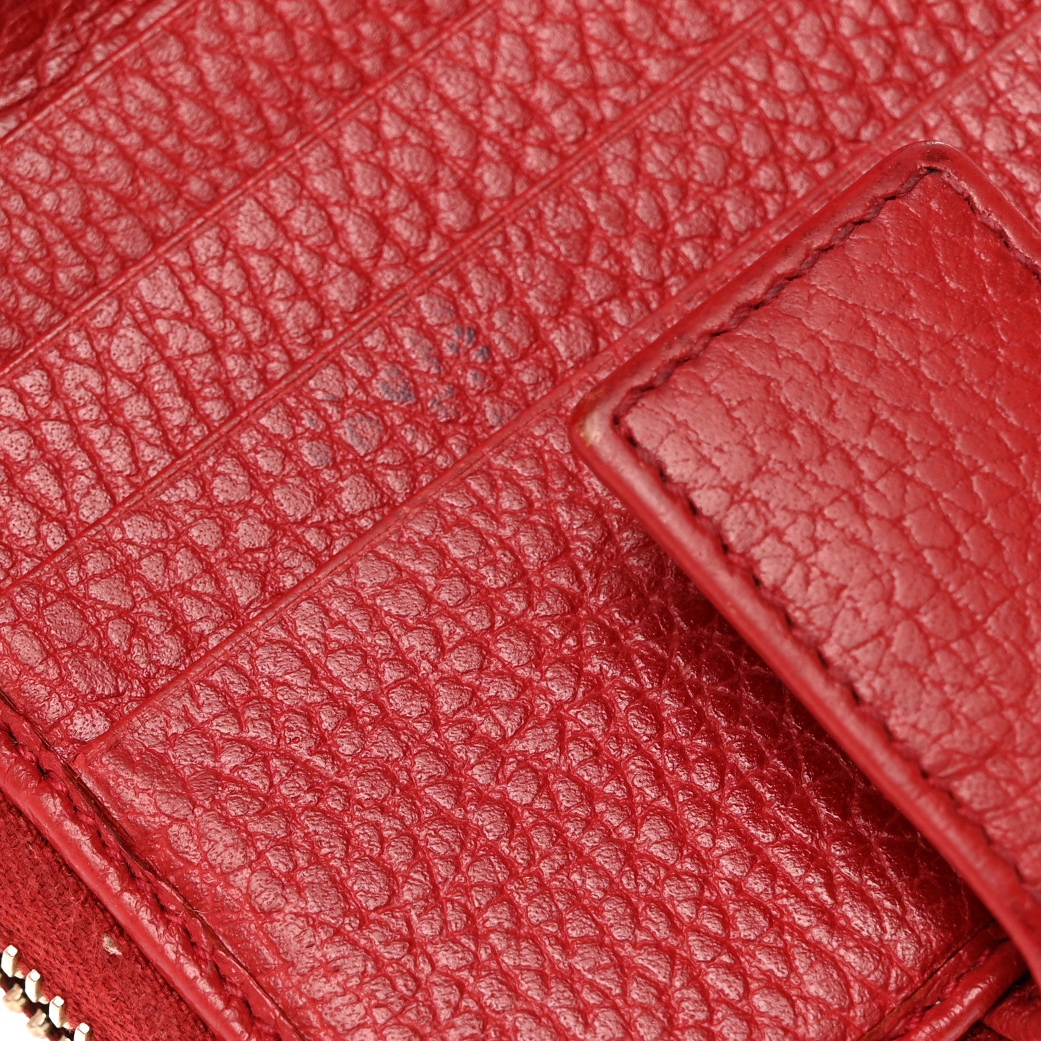 Gucci Monogram Dollar Calfskin Zip Around French Flap Wallet Beige Ebony Rosso 7 of 9