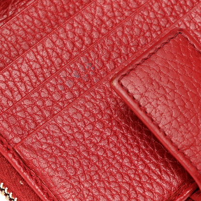 Gucci Monogram Dollar Calfskin Zip Around French Flap Wallet Beige Ebony Rosso 7 of 9