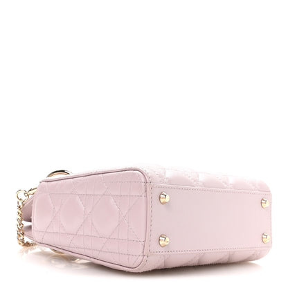 Christian Dior Metallic Lambskin Cannage Mini Lady Dior Lotus 3 of 10