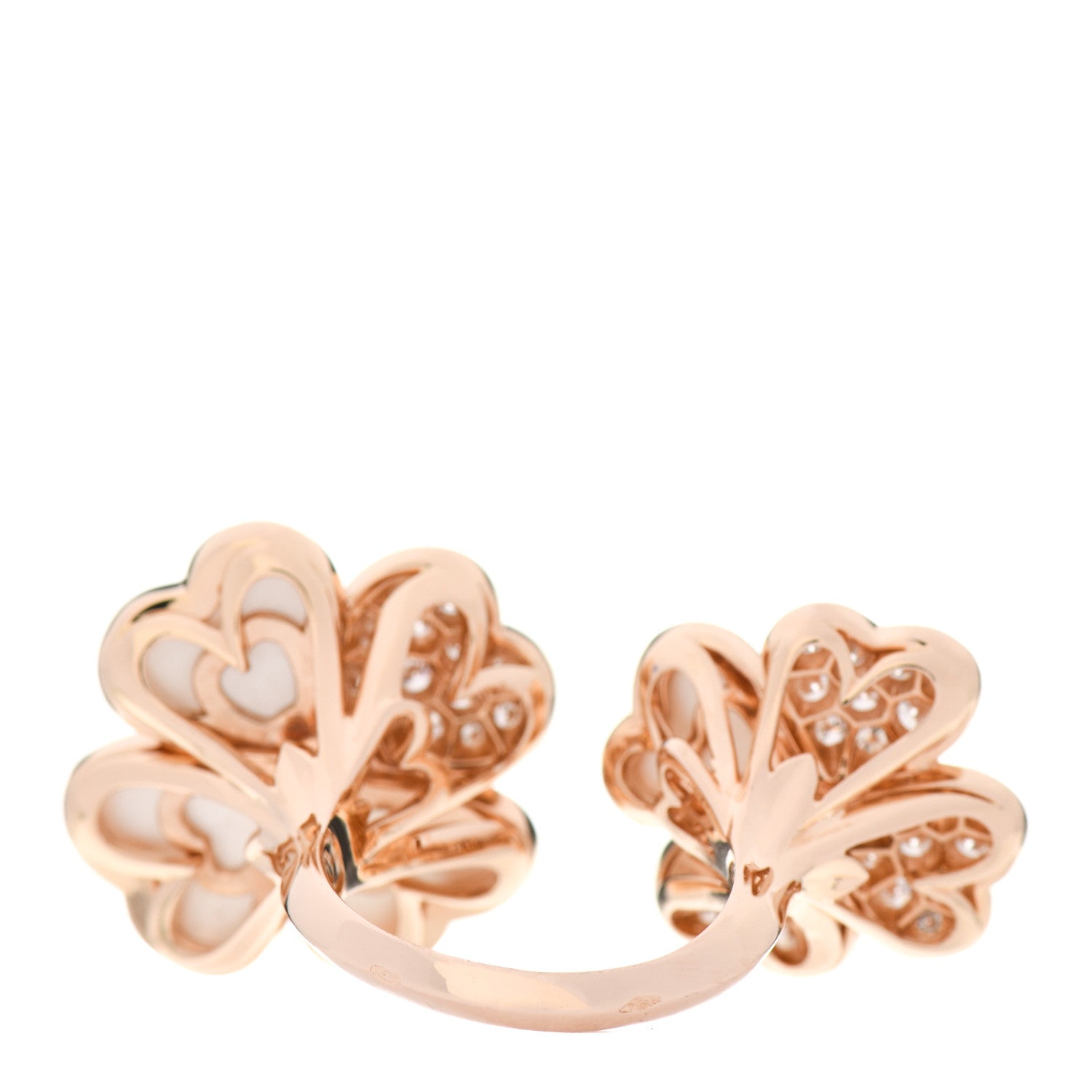 Van Cleef & Arpels 18K Rose Gold Diamond Mother of Pearl Cosmos Between The Finger Ring 52 6 4 of 6