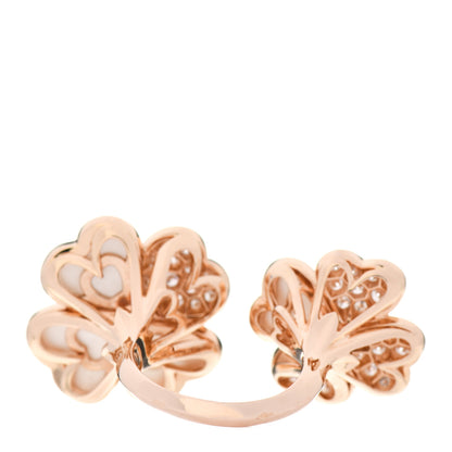 Van Cleef & Arpels 18K Rose Gold Diamond Mother of Pearl Cosmos Between The Finger Ring 52 6 4 of 6