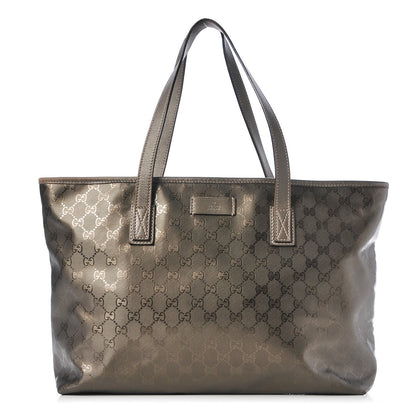 Gucci Imprime Monogram Medium Zippered Shopping Tote Pewter 1 of 13