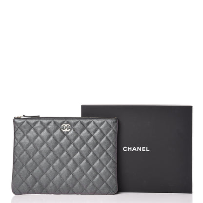 Chanel Iridescent Caviar Quilted Large Cosmetic Case Black 11 of 11