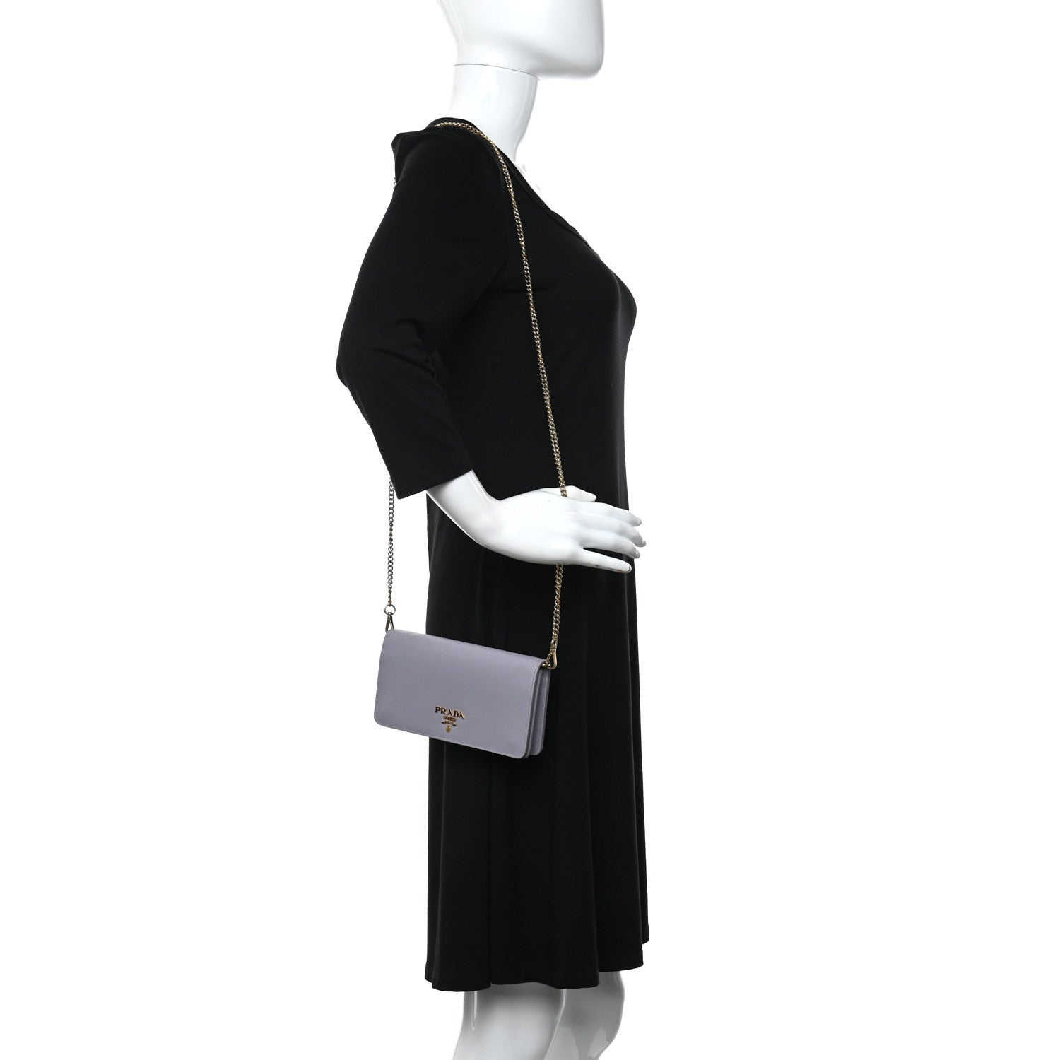 Prada Saffiano Metal Mini Crossbody Bag Glicine 2 of 11
