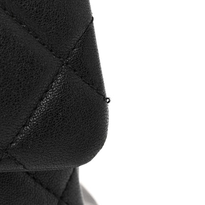Chanel Shiny Sheepskin Quilted Large Trapezio Flap Black 12 of 13