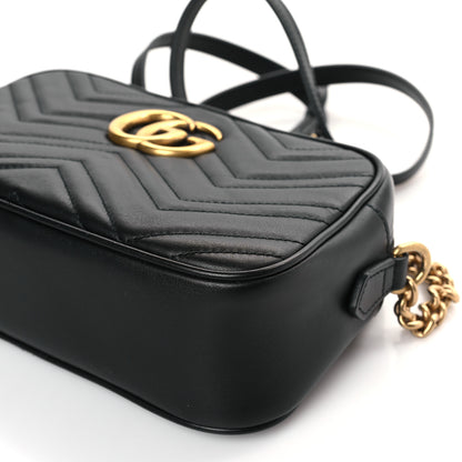 Gucci Calfskin Matelasse Small GG Marmont Chain Shoulder Bag Black 9 of 9