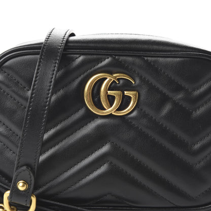 Gucci Calfskin Matelasse Mini GG Marmont Chain Shoulder Bag Black 10 of 10