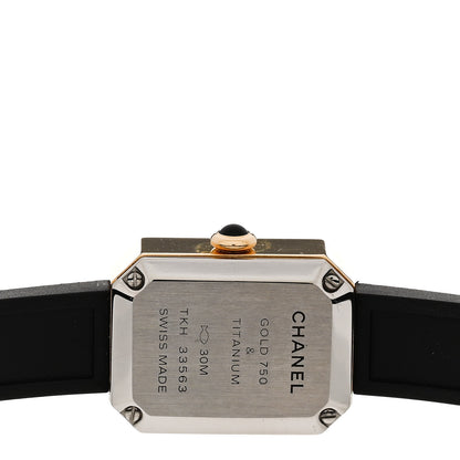 Chanel 18K Yellow Gold Titanium Rubber 15mm Premiere Ribbon Quartz Watch 4 of 5