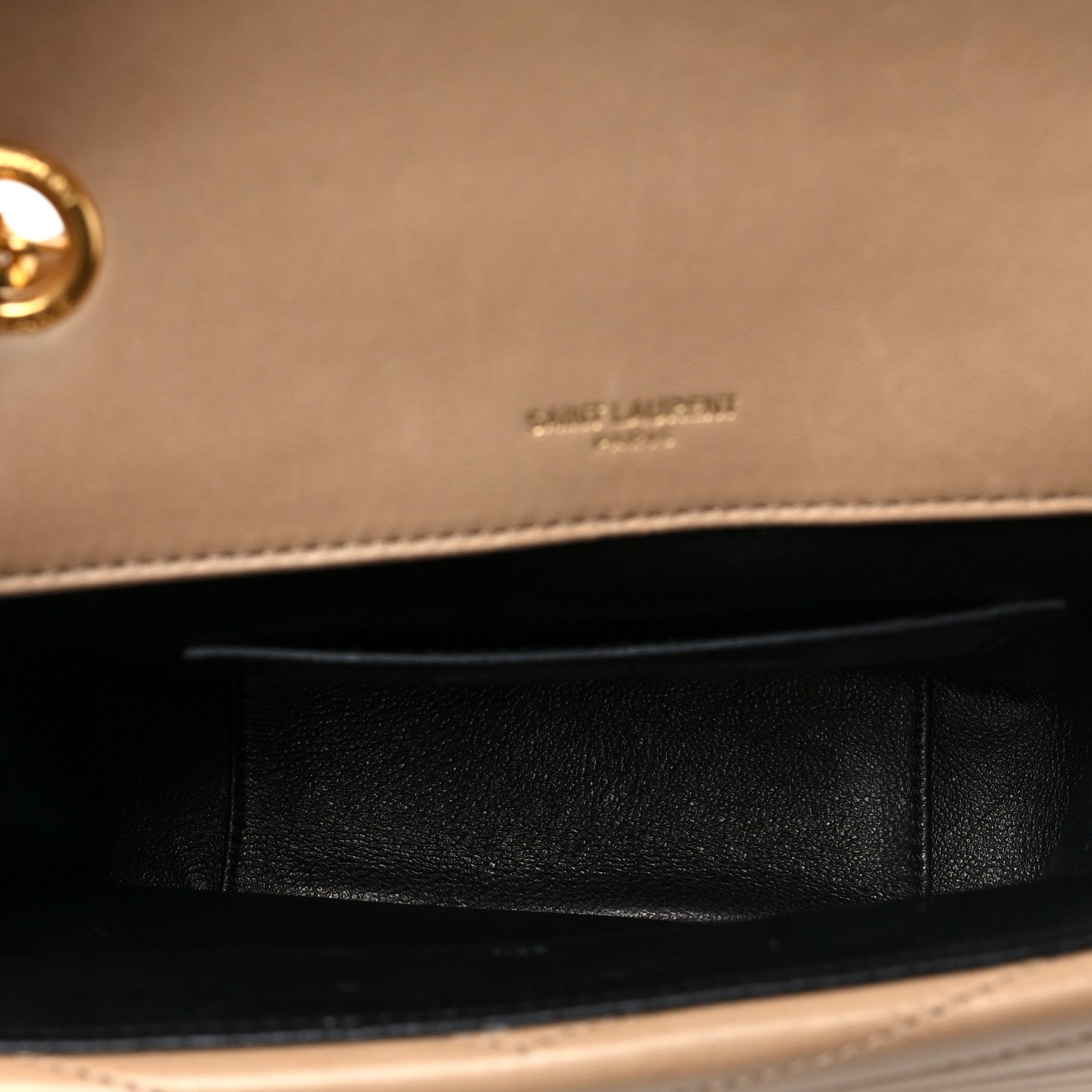 Saint Laurent Lambskin Matelasse Chevron Monogram Small Sulpice Bag Sable Beige 5 of 8