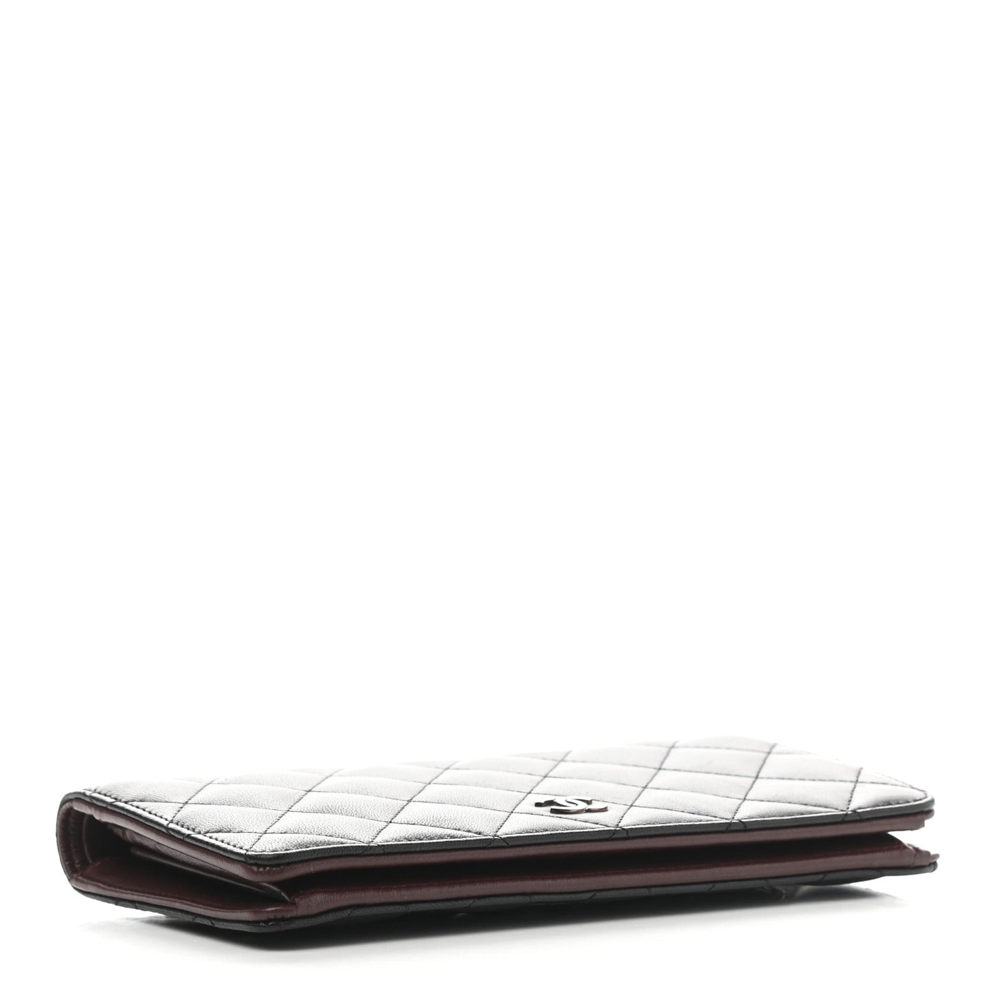 Lambskin Quilted Yen Wallet Black