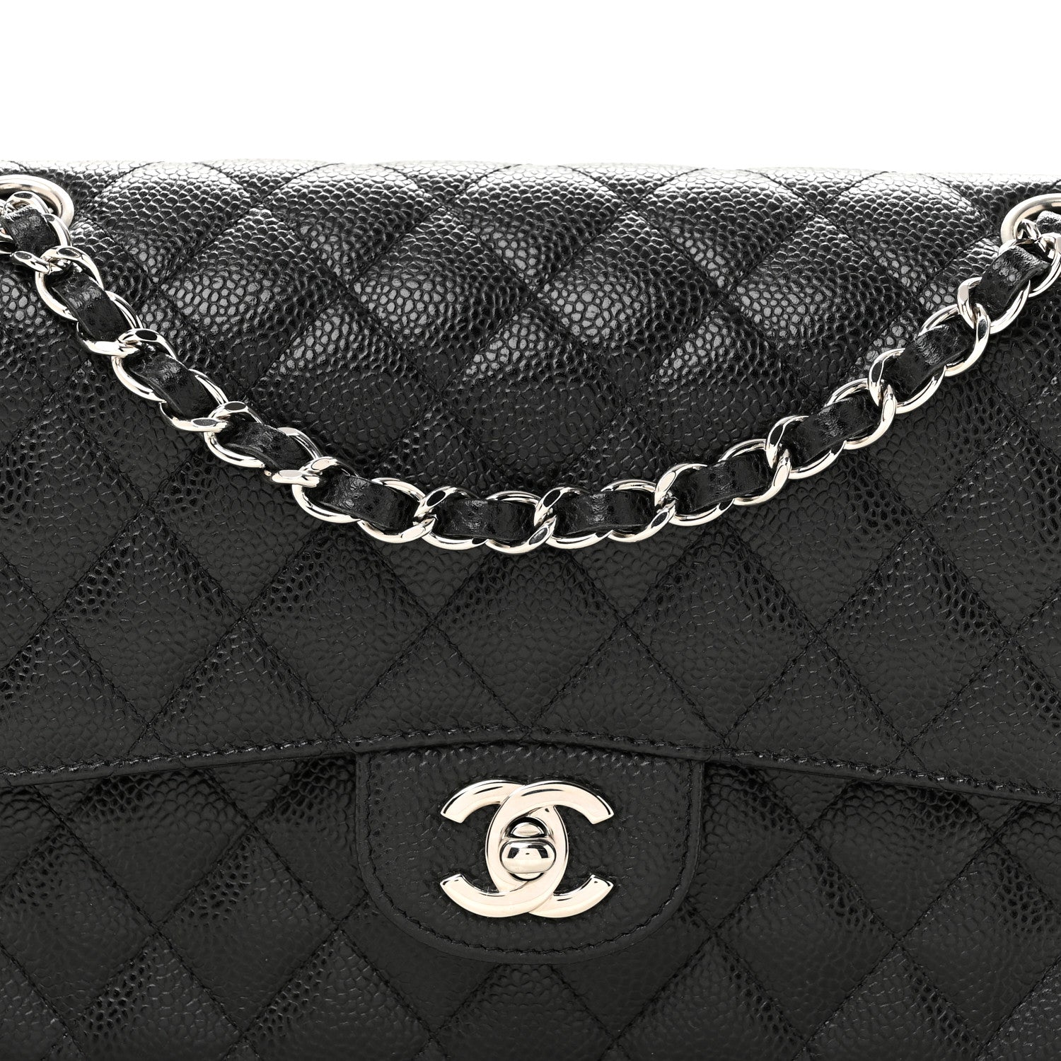 Chanel Caviar Quilted Medium Double Flap Black 8 of 10