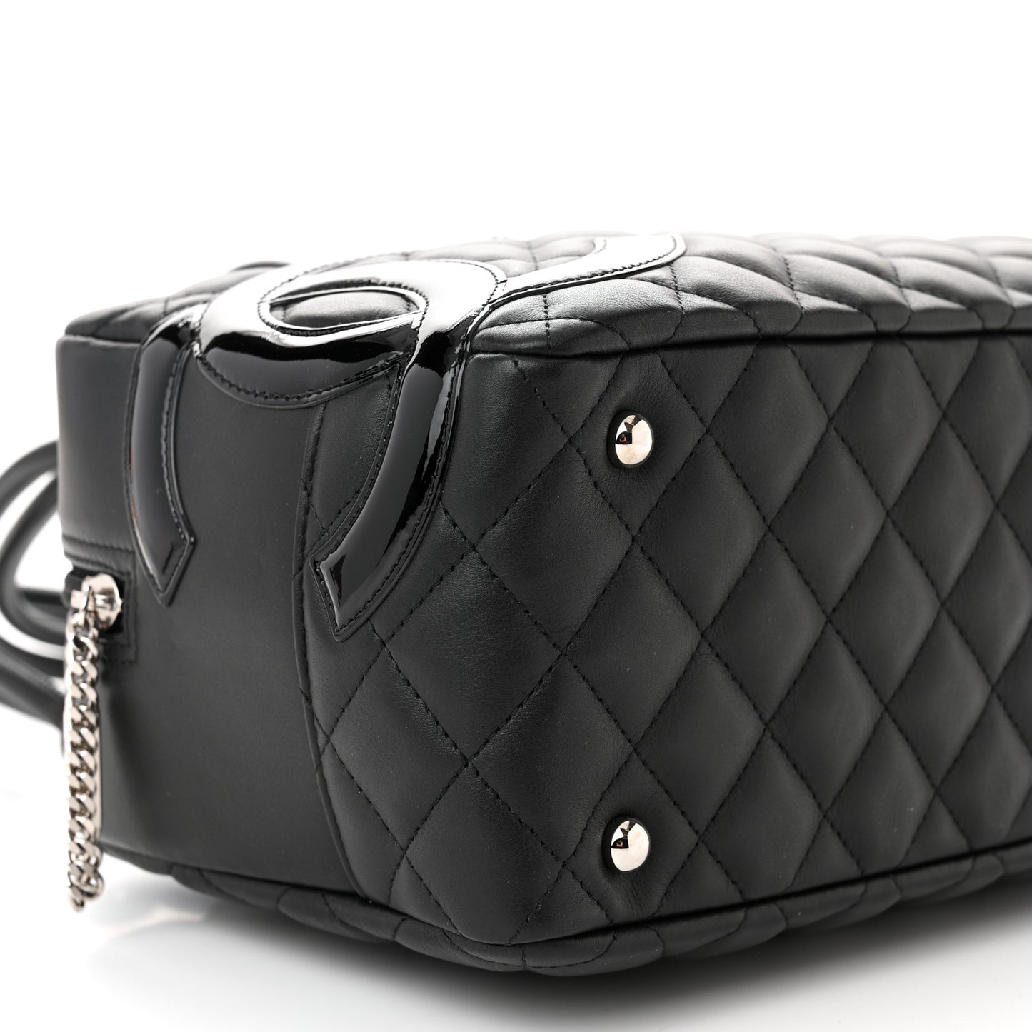 Calfskin Quilted Large Cambon Bowler Black