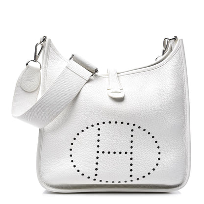 Hermes Taurillon Clemence Evelyne III PM White 1 of 20
