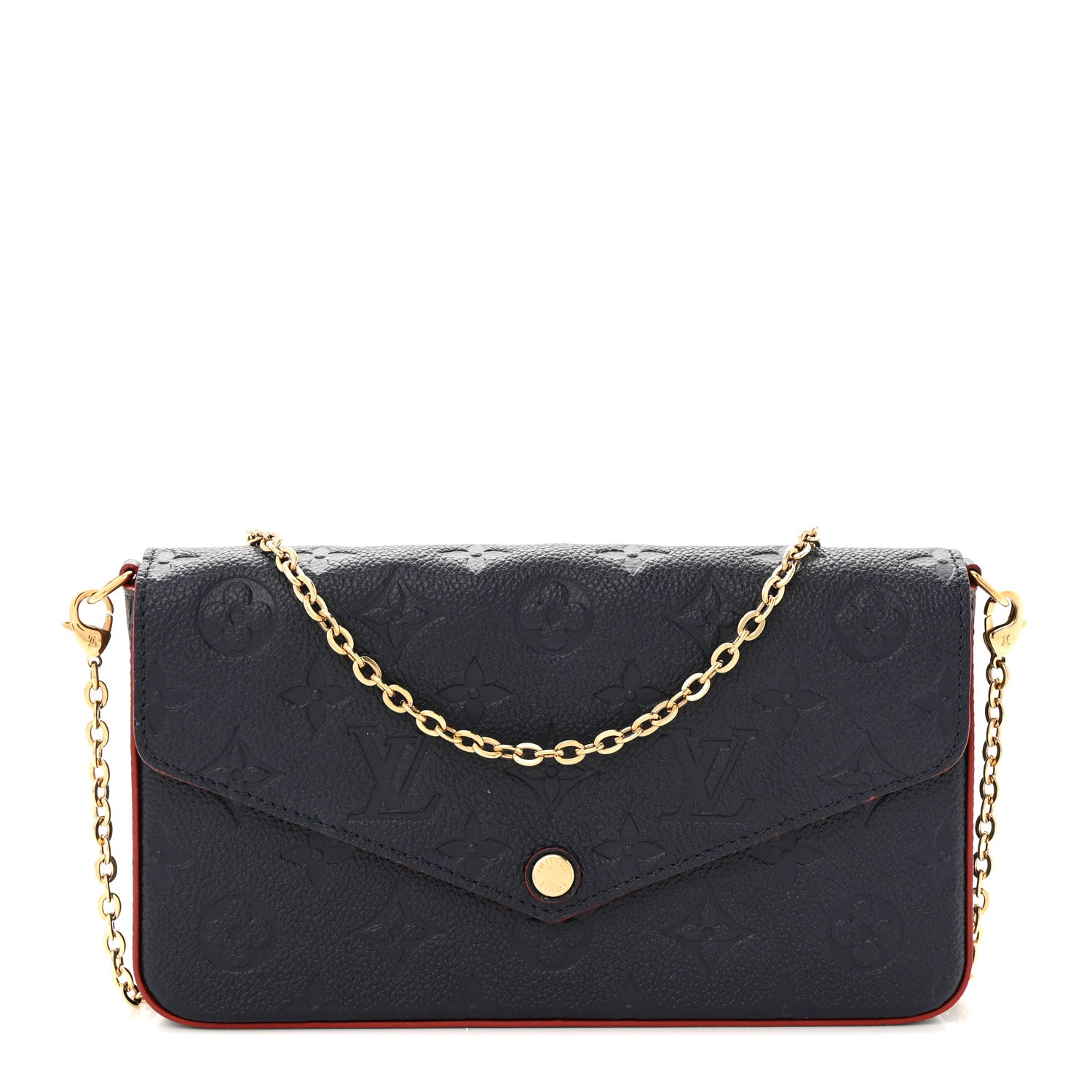 Louis Vuitton Empreinte Pochette Felicie Chain Wallet Marine Rouge 3 of 11