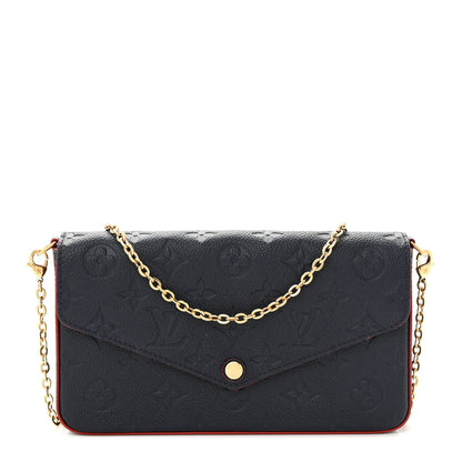 Louis Vuitton Empreinte Pochette Felicie Chain Wallet Marine Rouge 3 of 11