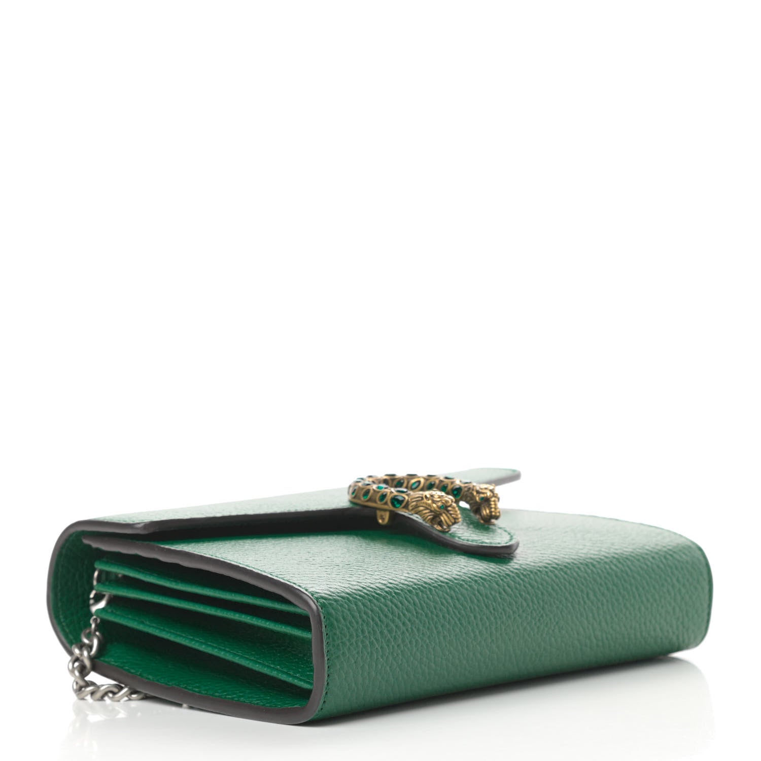 Gucci Calfskin Mini Dionysus Chain Wallet Emerald 4 of 11