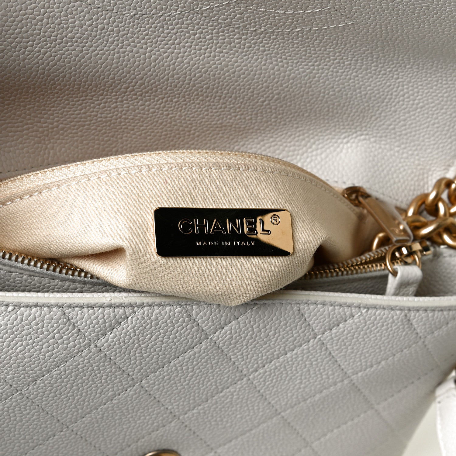 Chanel Grained Calfskin Small Stitched Flap White 6 of 18