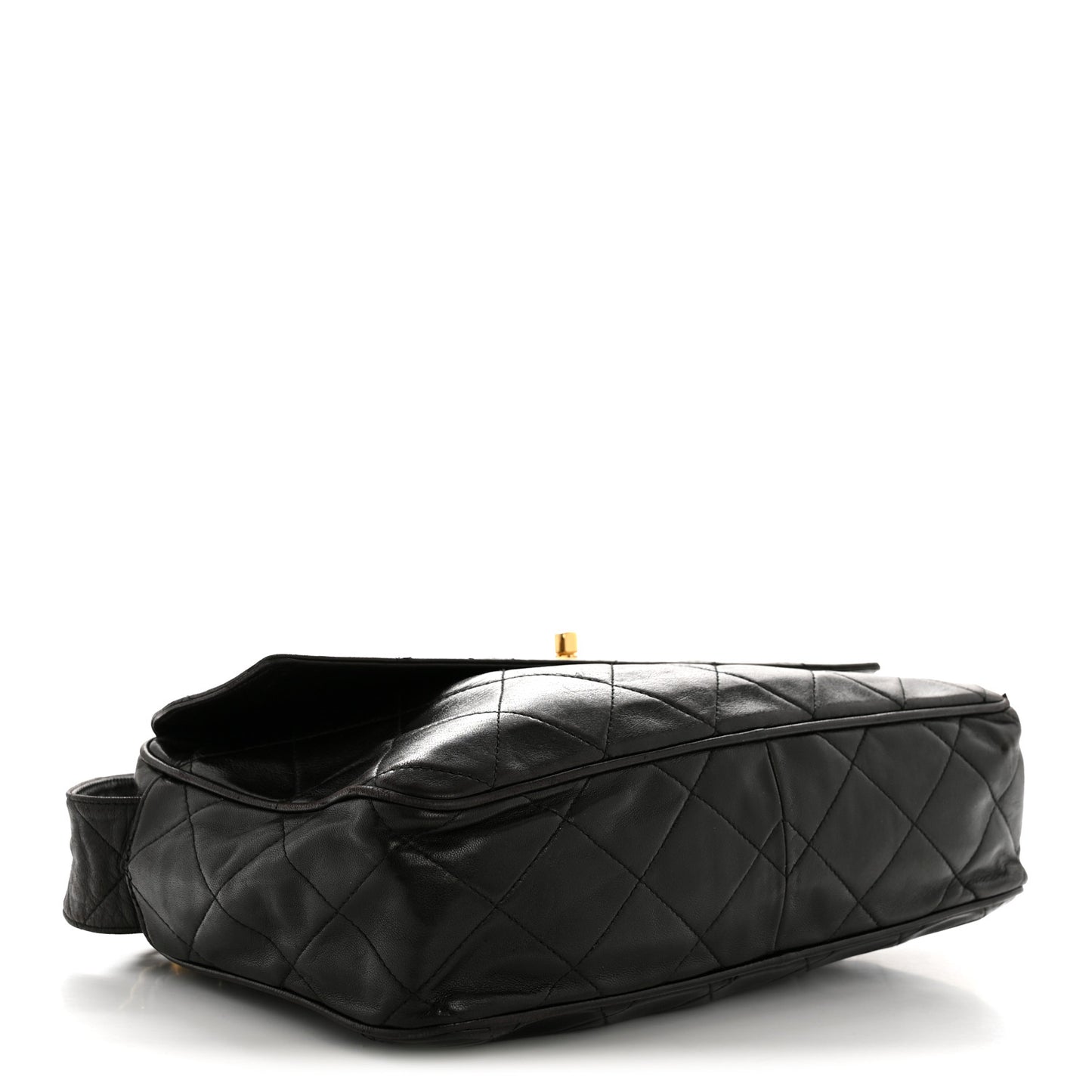 Lambskin Quilted Tassel Camera Case Black