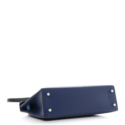 Hermes Epsom Mini Kelly Sellier 20 Bleu Saphir Bleu France Black 4 of 11
