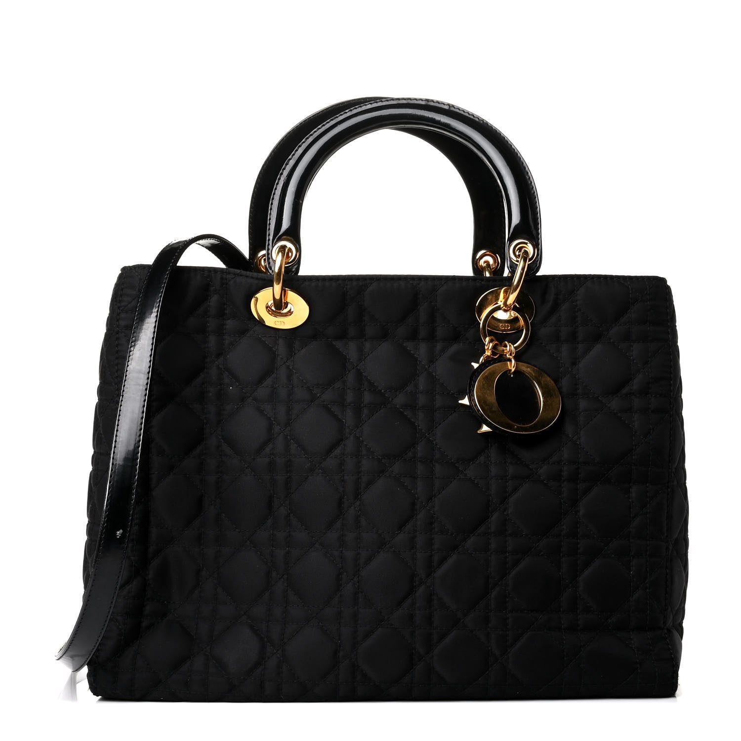 Christian Dior Nylon Cannage Large Lady Dior Black 1 of 8