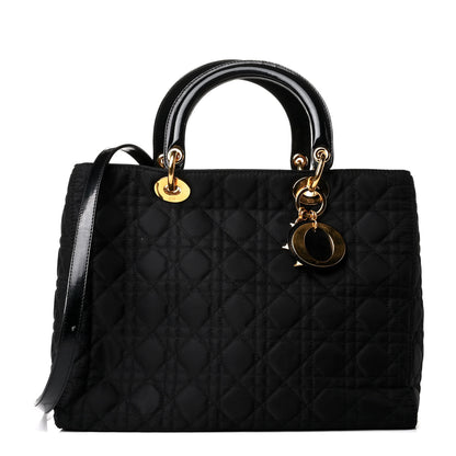 Christian Dior Nylon Cannage Large Lady Dior Black 1 of 8