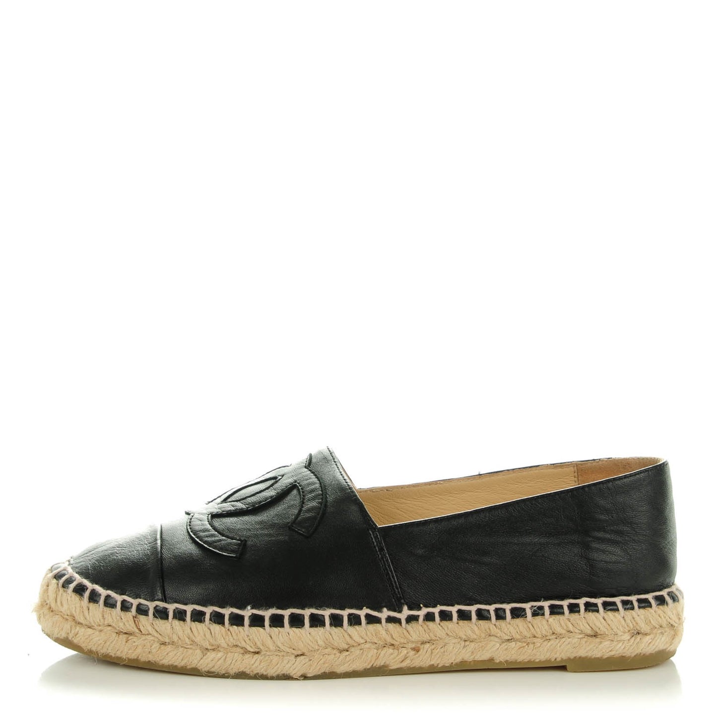 Lambskin CC Espadrilles 37 Black