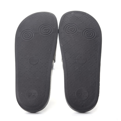 Gucci Rubber Womens Logo Slide Sandals 37 Black 6 of 10