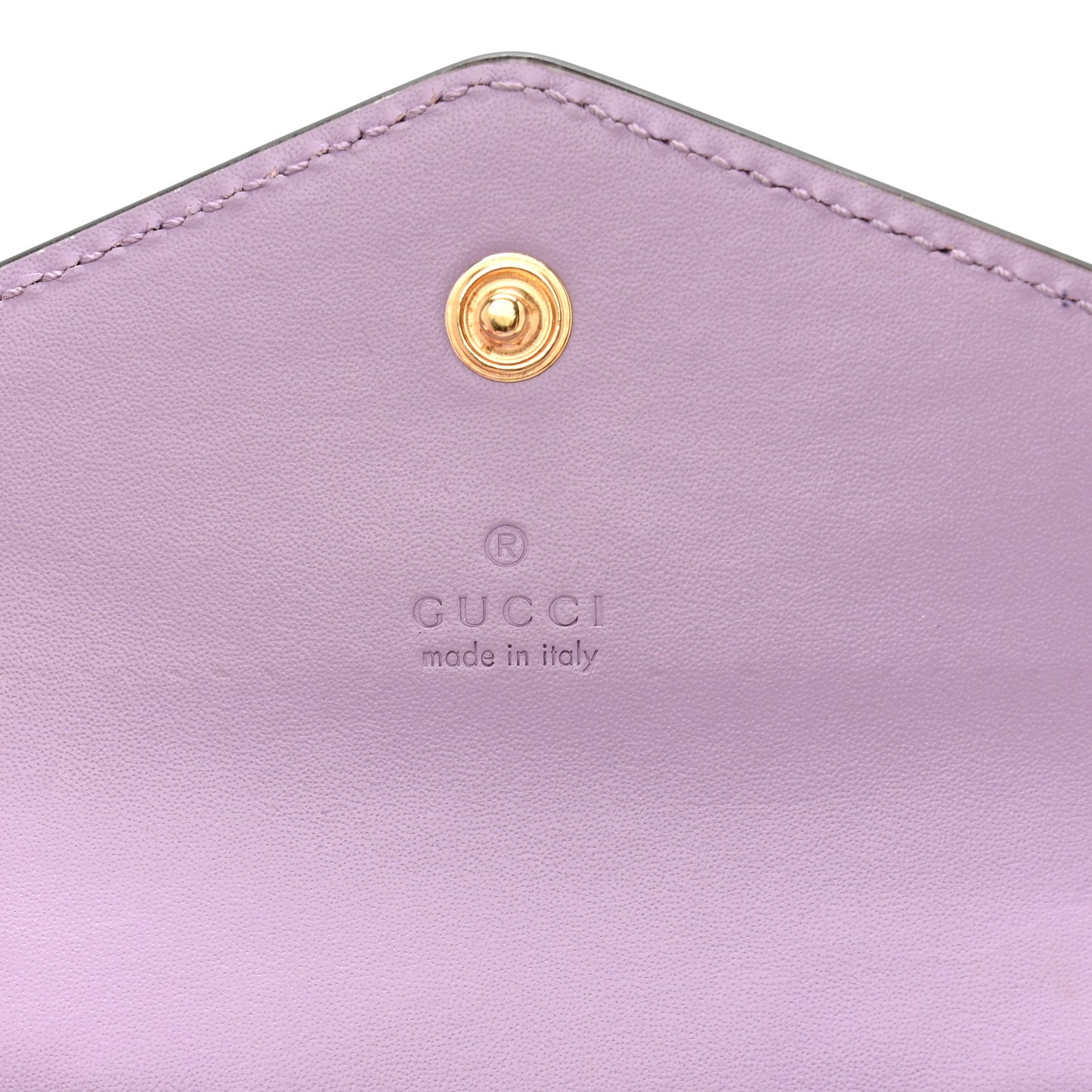 Calfskin Jumbo GG Embossed Snap Wallet Lilac