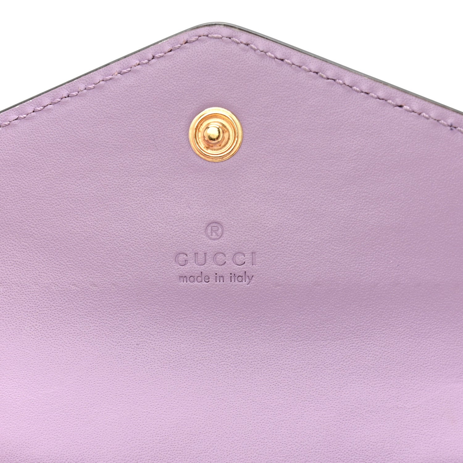 Gucci Calfskin Jumbo GG Embossed Snap Wallet Lilac 6 of 9