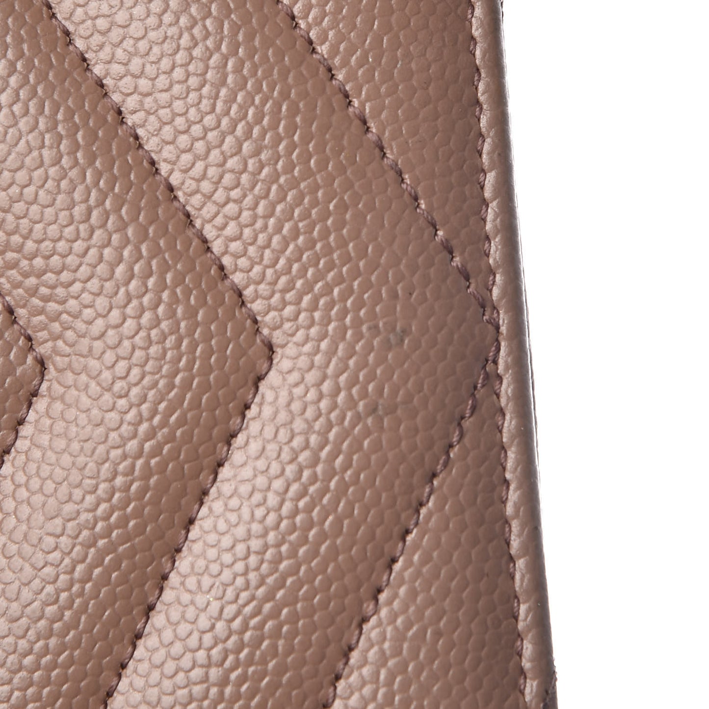 Grain De Poudre Matelasse Chevron Monogram Credit Card Case Dark Beige