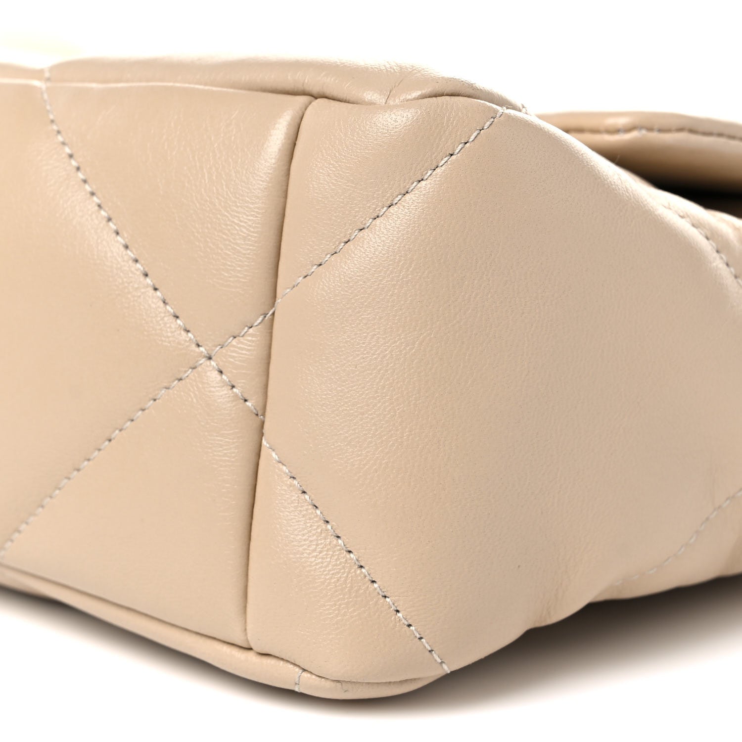 Chanel Lambskin Quilted Large Chanel 19 Flap Light Beige 9 of 10