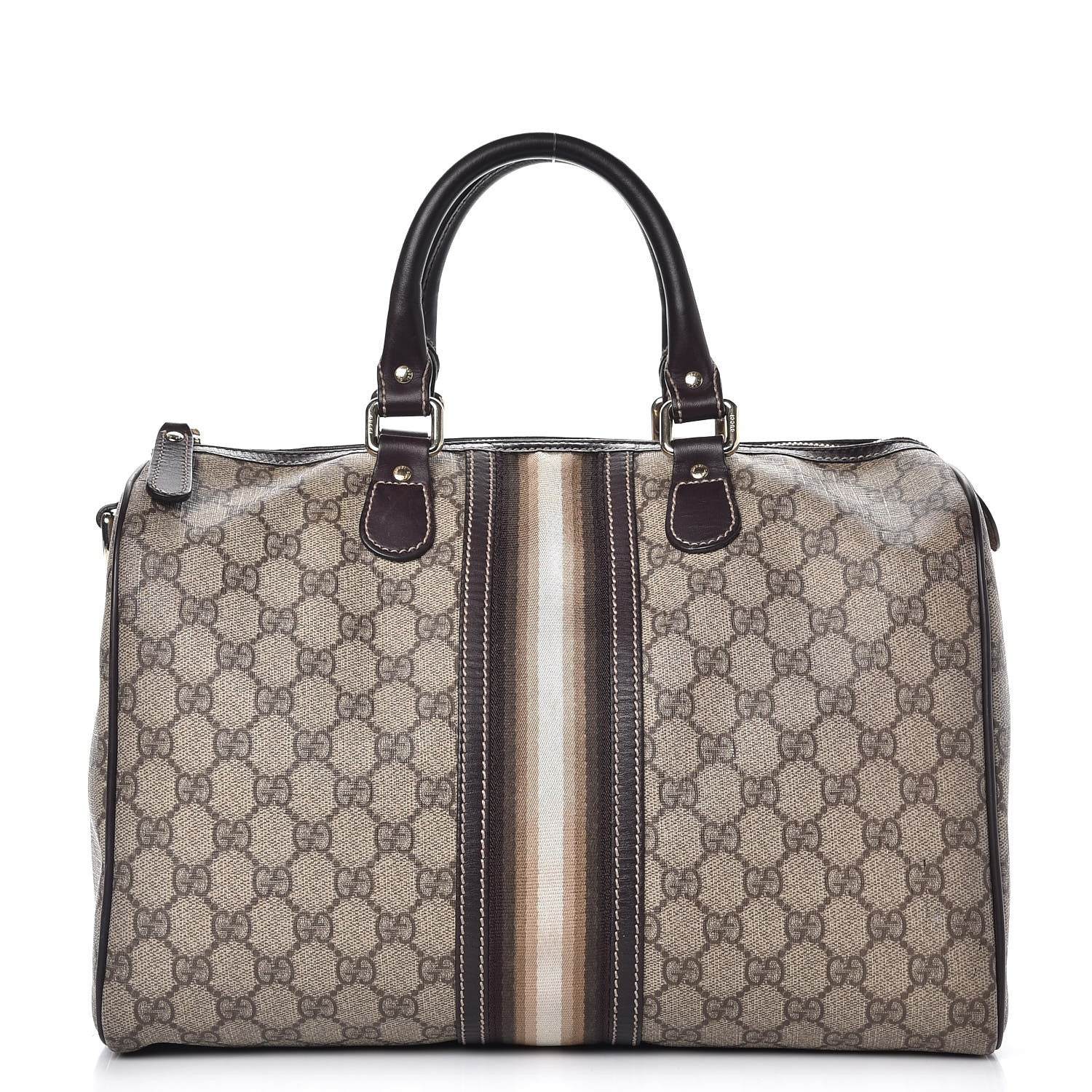 Gucci GG Plus Monogram Web Medium Joy Boston Dark Brown 1 of 7