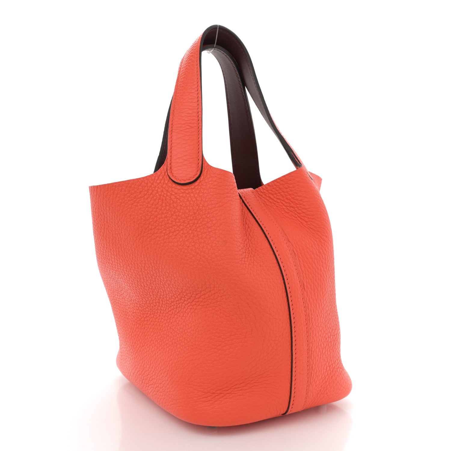 Hermes Taurillon Clemence Swift Eclat Picotin Lock 18 PM Orange Poppy Prune 3 of 10