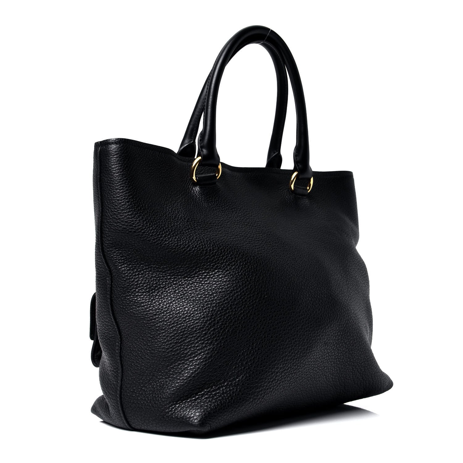 Prada Vitello Daino Pocket Shopping Tote Black 2 of 4