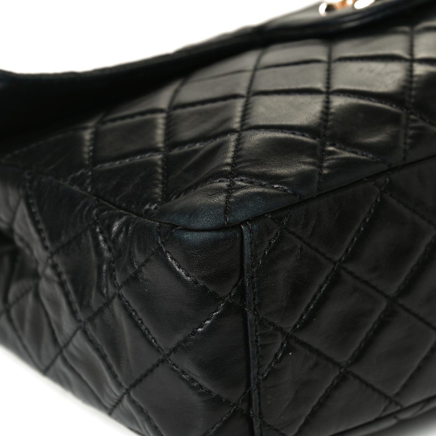 Chanel Washed Lambskin Quilted Maxi Single Flap Black 14 of 16