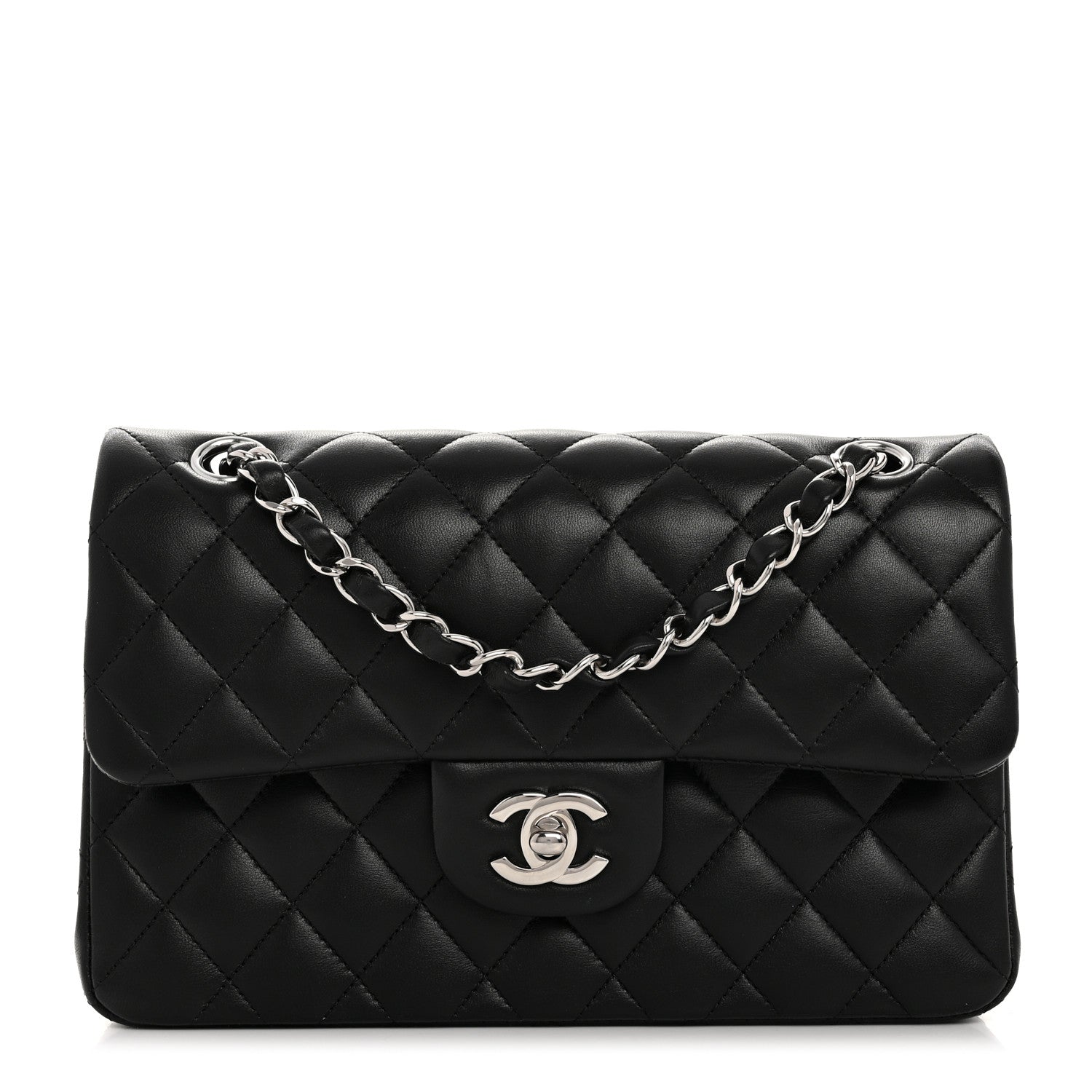 Chanel Lambskin Quilted Small Double Flap Black 1 of 10