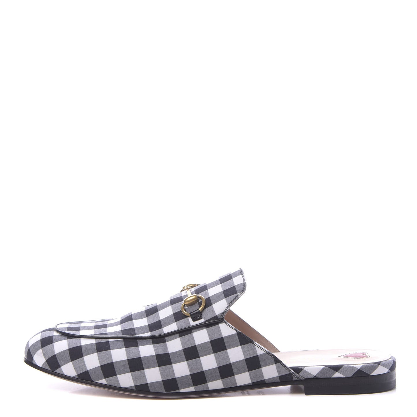 Cotton Gingham Womens Princetown Slippers 40.5 Black