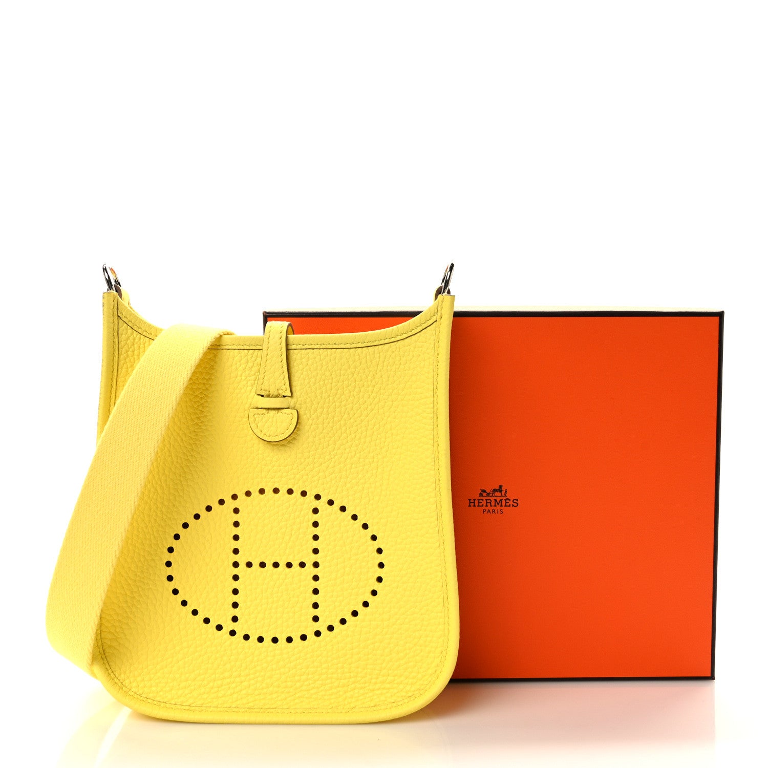 Hermes Taurillon Clemence Evelyne TPM Limoncello 9 of 9