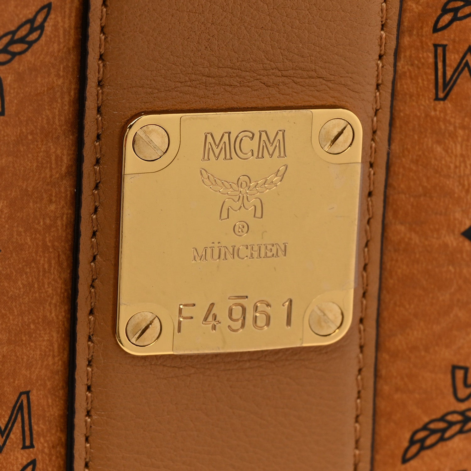 MCM Visetos Large Liz Reversible Shopper Tote Cognac 10 of 16