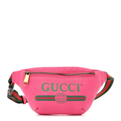 Gucci Grained Calfskin Small Logo Belt Bag Box Pink Green 1 of 10
