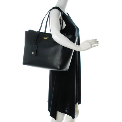 Gucci Dollar Calfskin Medium Swing Tote Black 2 of 6