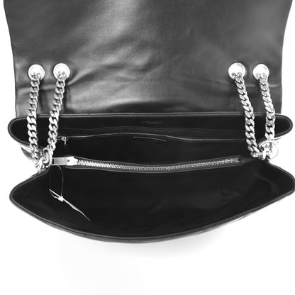 Saint Laurent Calfskin Y Quilted Monogram Large Loulou Chain Satchel Black 5 of 9